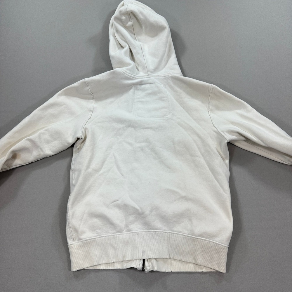 Hollister Men's White Zip-Up Hoodie - California Logo - Picture 3 of 8
